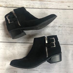 Suede Buckle Booties